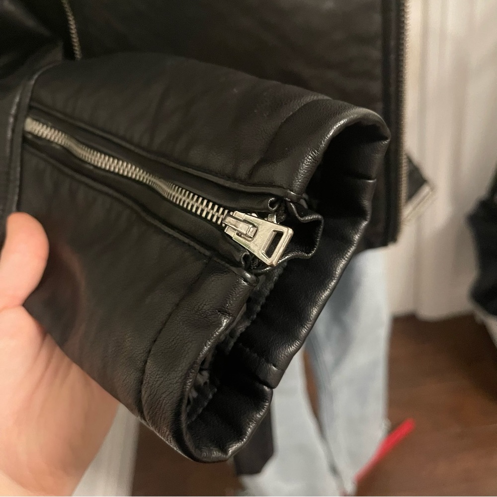 Topshop | shearling faux leather moto jacket - Picture 10 of 12